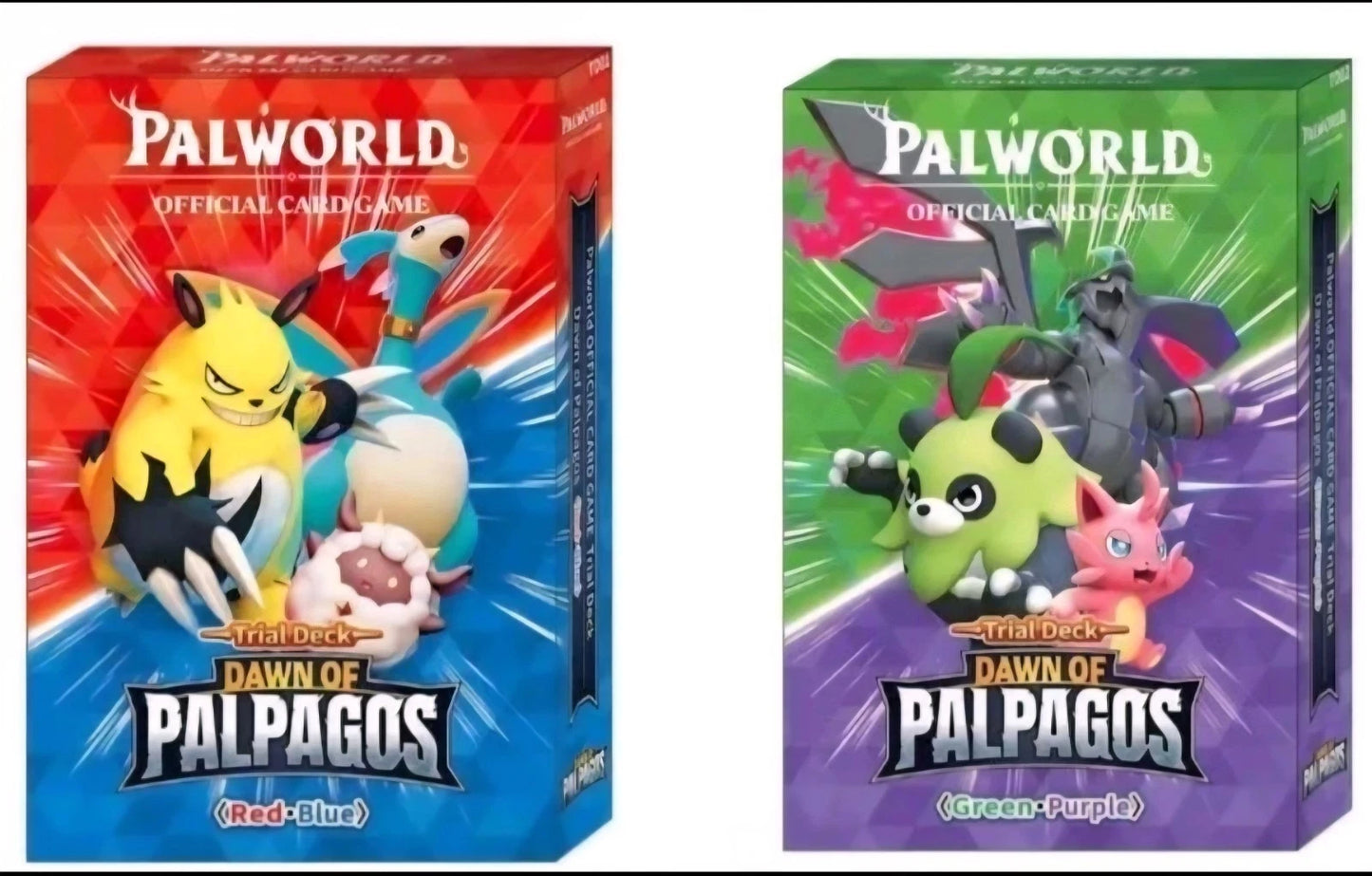 Palworld Dawn of Palpagos Red Blue and Green Purple Starter Deck New & Sealed